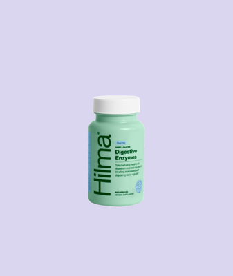 Dairy + Gluten Digestive Enzymes, take before a meal to help reduce bloating and indigestion often associated with eating dairy + gluten