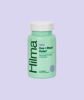 Gas + bloat natural relief from gas + bloating, green bottle
