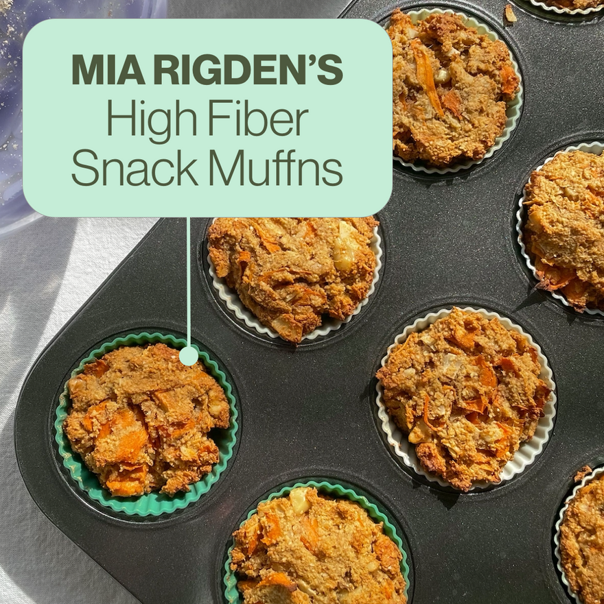 Mia Rigden's High Fiber Snack Muffins, image of muffins in a pan