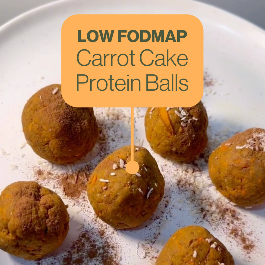 Low FODMAP Carrot Cake Protein Balls