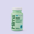Bottle of Hima Digestive Enzymes supplement on a light purple background new